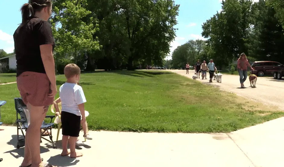 Town Comes Together For A Little Boy With a Dog Parade |